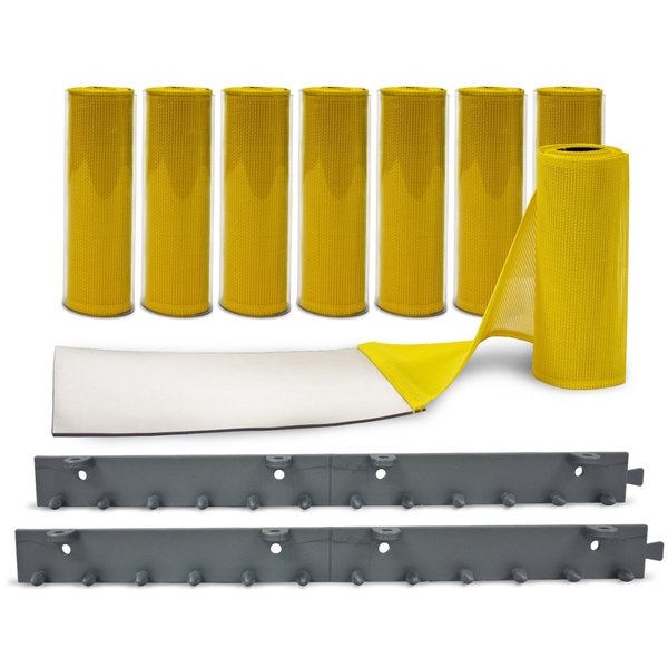 Aleco AirFlex Yellow Mesh Strip Door Kit 6' X 8', 8" x .080 405053